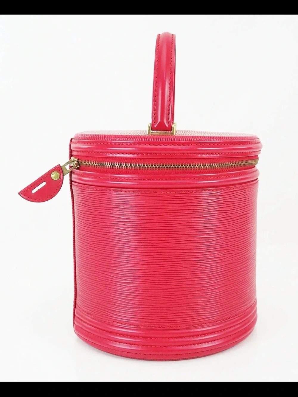 Louis Vuitton Pink Epi Leather Round Vanity Bag